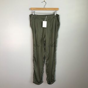 NEW Young Fabulous & Broke Green Silky Pants S